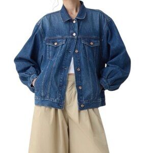 Gap x Doen Blue Oversized Icon Denim Jacket Medium